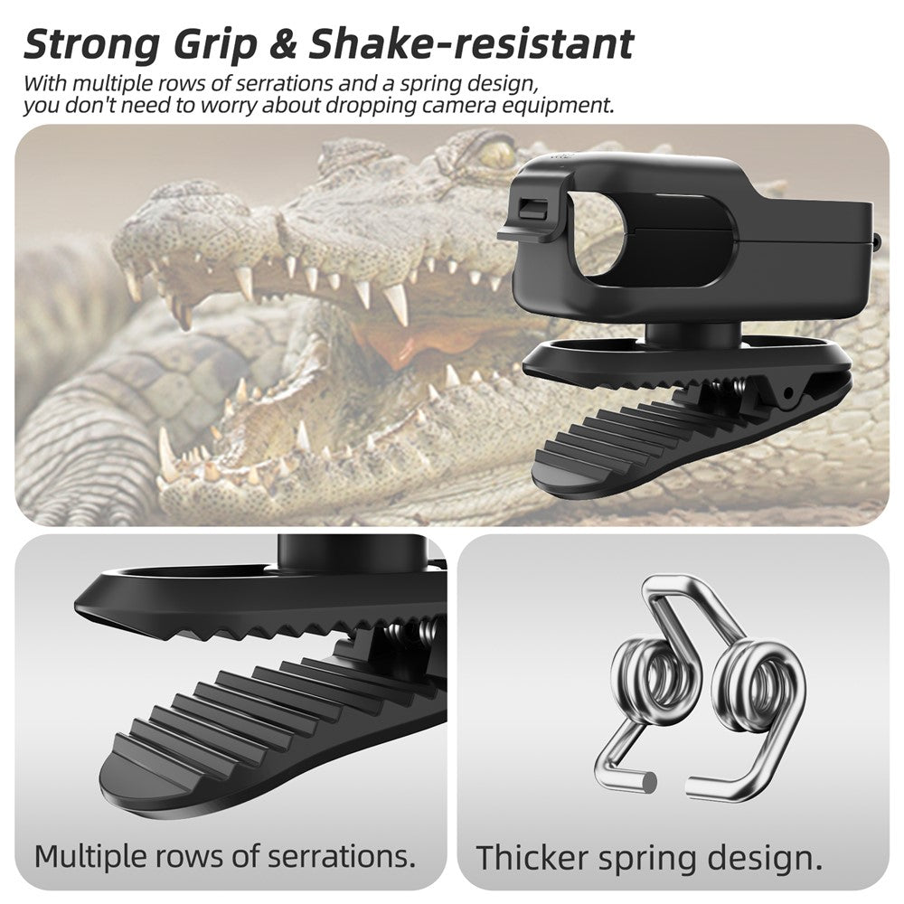 SUNNYLIFE ON-J062 For DJI Osmo Nano Backpack Clip Holder 360 Degree Rotatable Camera Mount Alligator Clamp Outdoor Photography