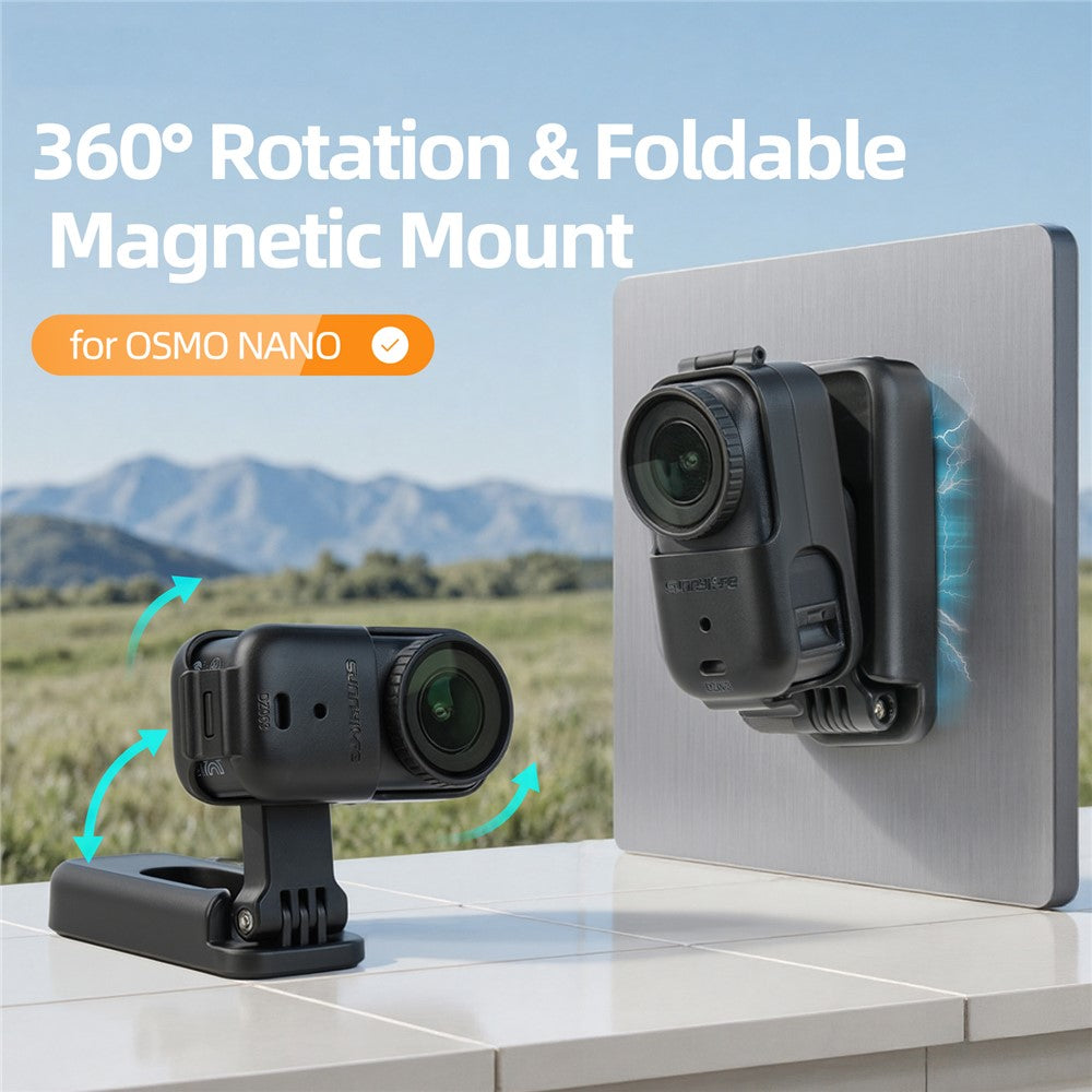 SUNNYLIFE ON-DZ063 For DJI Osmo Nano Magnetic Mount Stand 360 Degree Rotatable Folding Camera Holder