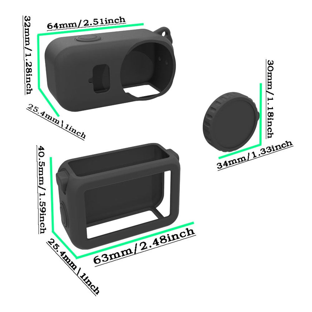 For DJI Osmo Nano Silicone Case Action Camera Protective Cover Dust-Proof with Lens Guard