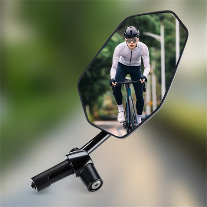 WEST BIKING 0720051B0001 Bicycle Left Rearview Mirror 360° Adjustable Rearview Mirror Carbon Fiber Back Plate for Bike
