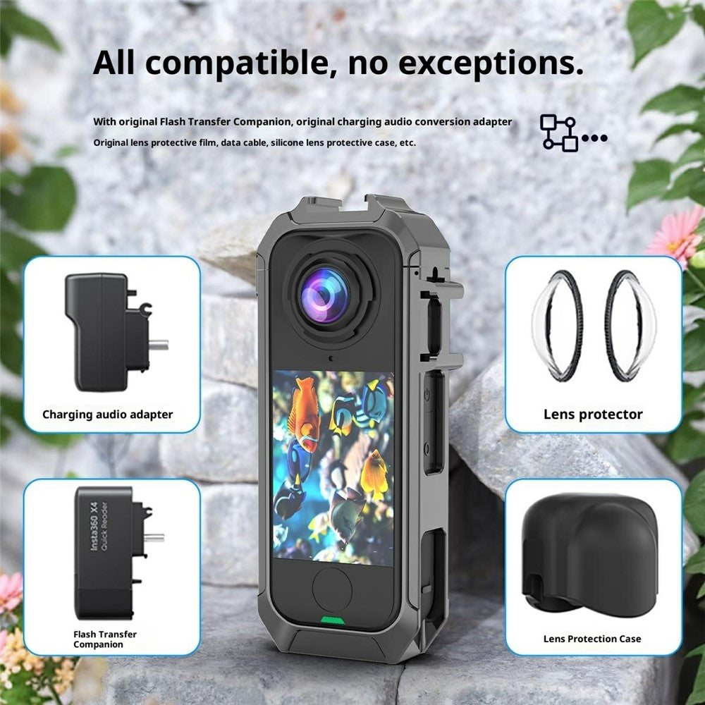 For Insta360 X4 Air Camera Metal Cage Quick Release Magnetic Protective Frame
