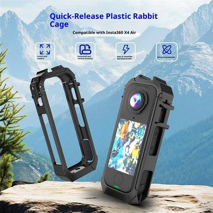 For Insta360 X4 Air Camera Cage Quick Release Magnetic Base Plastic Protective Frame