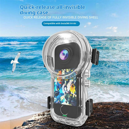 For Insta360 X4 Air Camera Invisible Diving Case 50m Waterproof Shell for Magnetic Quick Release Base