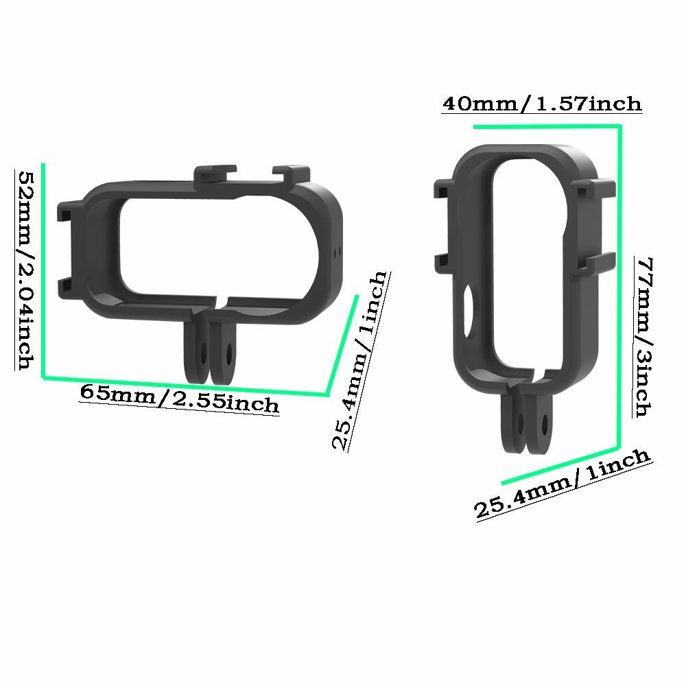2Pcs / Set Horizontal  /  Vertical Shooting Case for DJI Osmo Nano Thumb Camera Protective Frame with 1 / 4 Adapter Mount