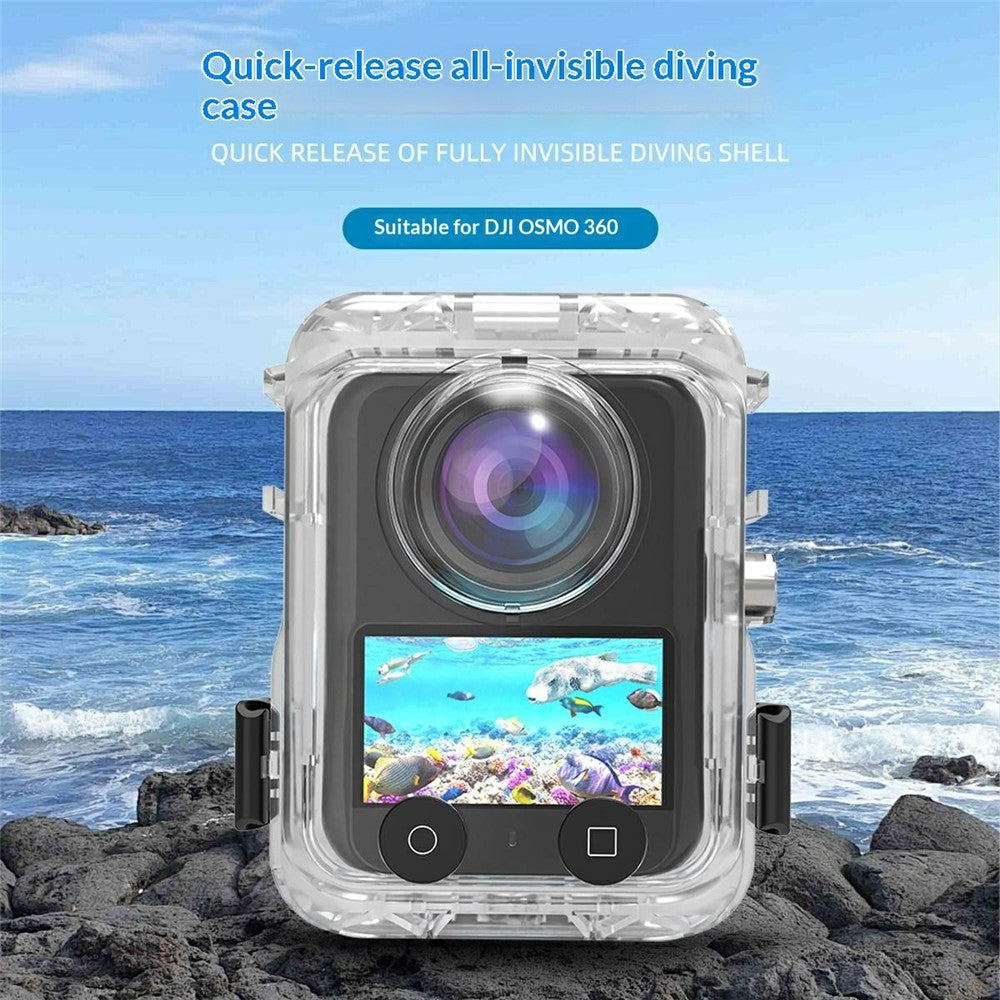 For DJI Osmo 360 Panoramic Action Camera Waterproof Case 60m Underwater Protection Shell Compatible with Magnetic Quick-Release Base