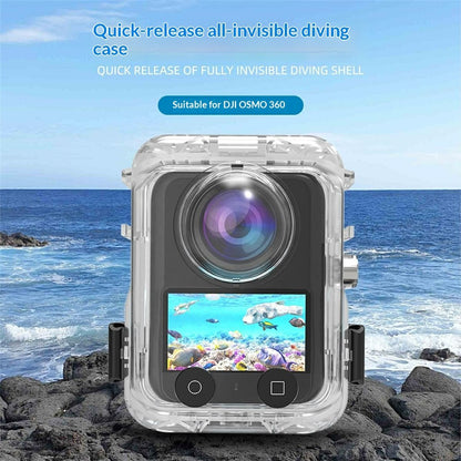 For DJI Osmo 360 Panoramic Action Camera Waterproof Case 60m Underwater Protection Shell Compatible with Magnetic Quick-Release Base