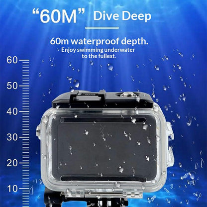 For DJI Osmo Action 6 Waterproof Case 60m Diving Action Camera Protective Shell with HD Tempered Glass Lens