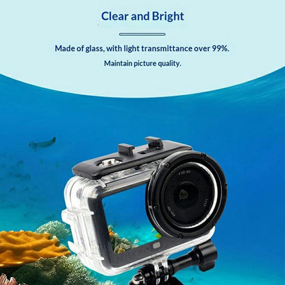For DJI Osmo Action 6 Waterproof Case 60m Diving Action Camera Protective Shell with HD Tempered Glass Lens