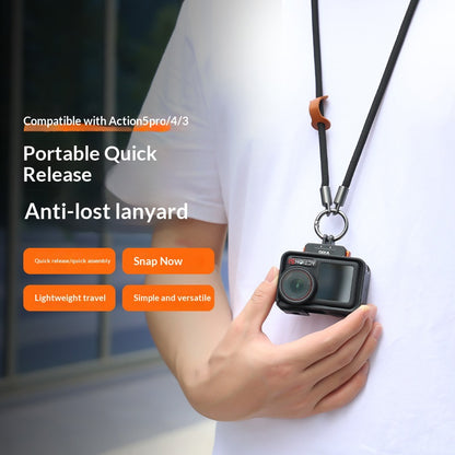 VRIG AC-54 90cm Braided Neck Strap for DJI Action/Insta360 Ace/GoPro Action Camera Anti-Loss Quick Release Lanyard