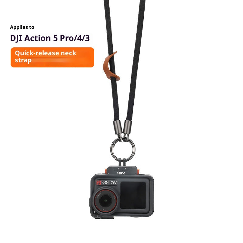 VRIG AC-54 90cm Braided Neck Strap for DJI Action/Insta360 Ace/GoPro Action Camera Anti-Loss Quick Release Lanyard