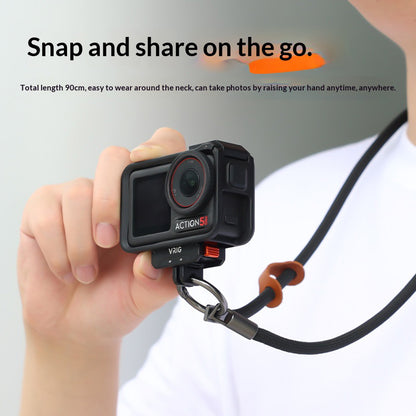 VRIG AC-54 90cm Braided Neck Strap for DJI Action/Insta360 Ace/GoPro Action Camera Anti-Loss Quick Release Lanyard
