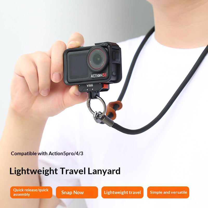 VRIG AC-54 90cm Braided Neck Strap for DJI Action/Insta360 Ace/GoPro Action Camera Anti-Loss Quick Release Lanyard