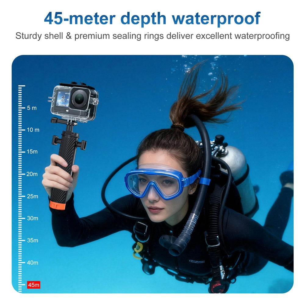 For DJI Osmo Action 6 Camera Underwater Diving Housing 45m Waterproof Case with Filter