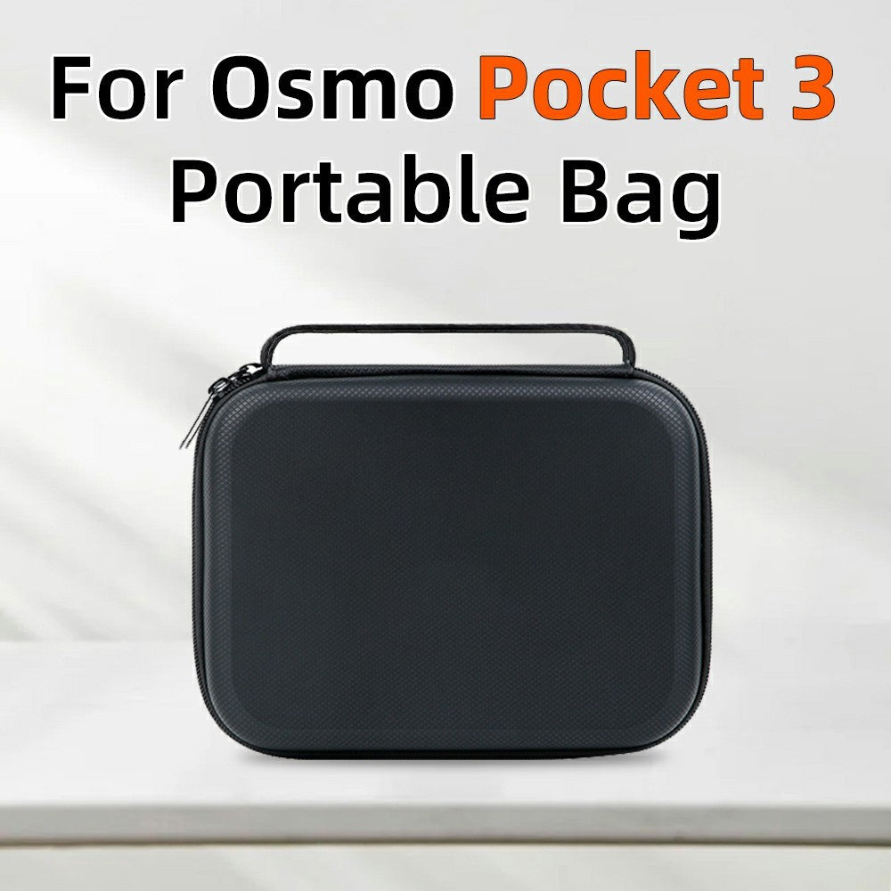 For DJI Osmo Pocket 3 PU Leather Carrying Case with Top Handle Action Camera Portable Storage Bag