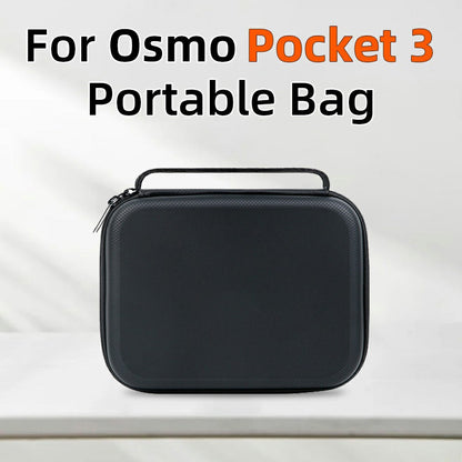 For DJI Osmo Pocket 3 PU Leather Carrying Case with Top Handle Action Camera Portable Storage Bag