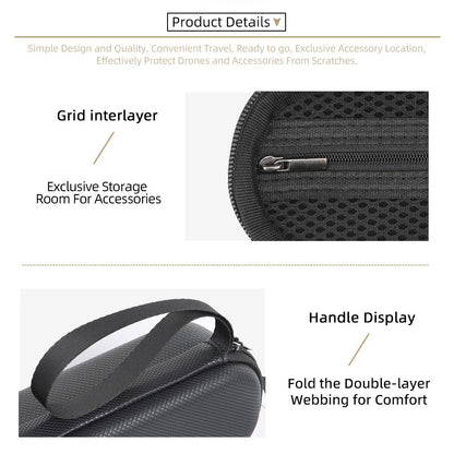 Portable Carrying Case for DJI Osmo Pocket 4 PU Storage Bag Anti-Scratch Protective Hard Shell Pouch