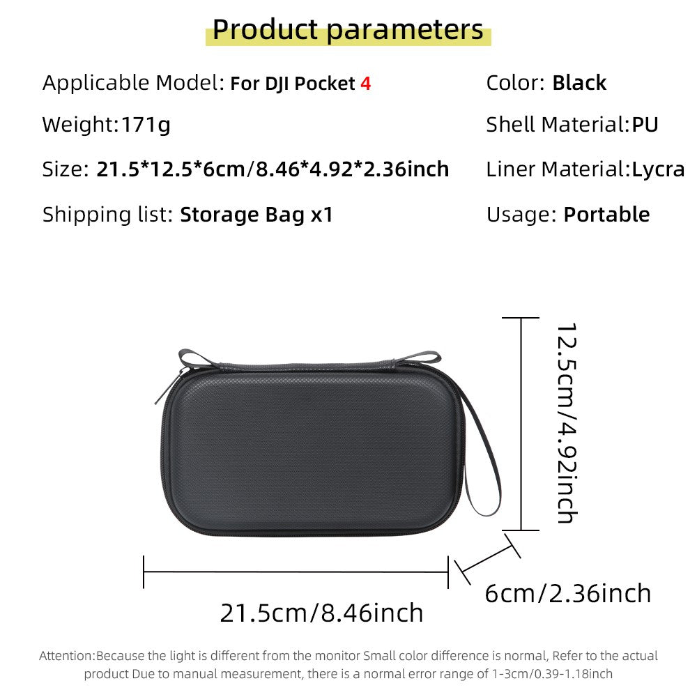 For DJI Osmo Pocket 4 Portable Carrying Case PU Storage Bag Protective Hard Shell
