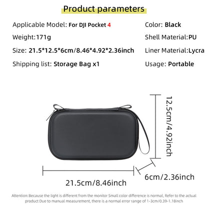For DJI Osmo Pocket 4 Portable Carrying Case PU Storage Bag Protective Hard Shell
