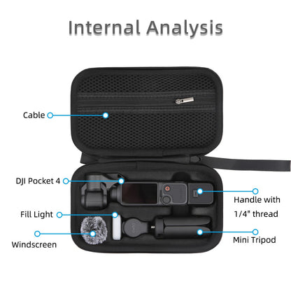 For DJI Osmo Pocket 4 Portable Carrying Case PU Storage Bag Protective Hard Shell