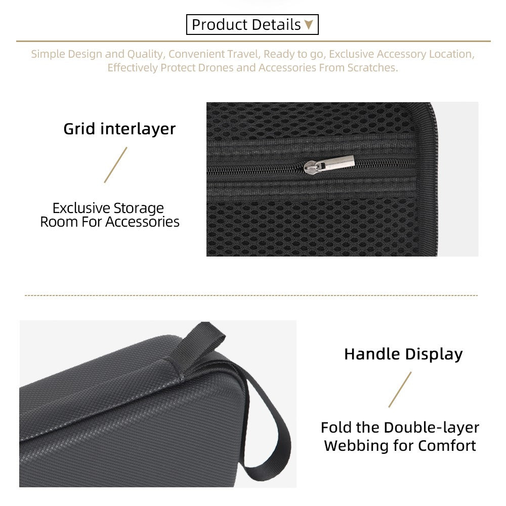 For DJI Osmo Pocket 4 Portable Carrying Case PU Storage Bag Protective Hard Shell