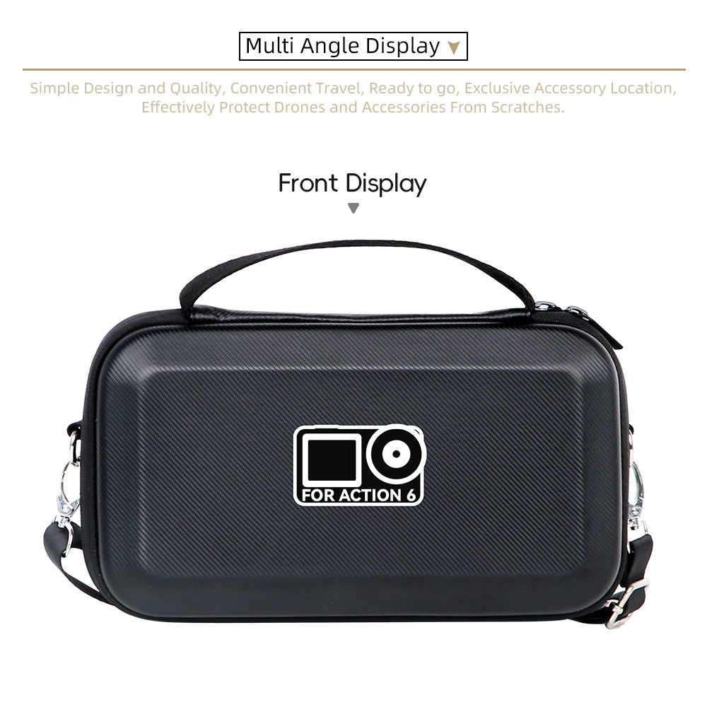 Storage Case for DJI Osmo Action 6 Portable Hard Shell Carrying Bag PU Lycra Waterproof Travel Case