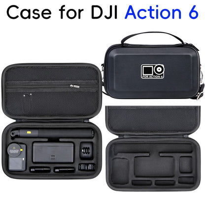 Storage Case for DJI Osmo Action 6 Portable Hard Shell Carrying Bag PU Lycra Waterproof Travel Case