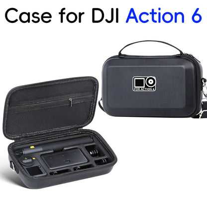 Storage Case for DJI Osmo Action 6 Portable Hard Shell Carrying Bag PU Lycra Waterproof Travel Case