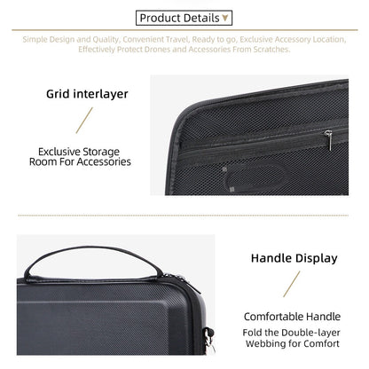 Storage Case for DJI Osmo Action 6 Portable Hard Shell Carrying Bag PU Lycra Waterproof Travel Case