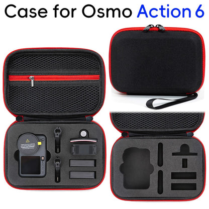 Storage Case for DJI Osmo Action 6 EVA Hard Shell Carrying Case Accessories Organizer Portable Travel Bag