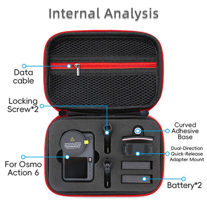 Storage Case for DJI Osmo Action 6 EVA Hard Shell Carrying Case Accessories Organizer Portable Travel Bag
