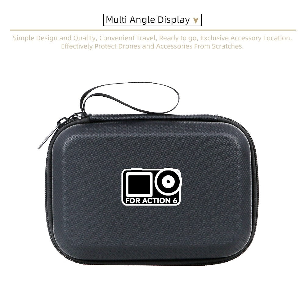 Carrying Case for DJI Osmo Action 6 PU Leather Storage Bag Portable Hard Shell Protective Pouch