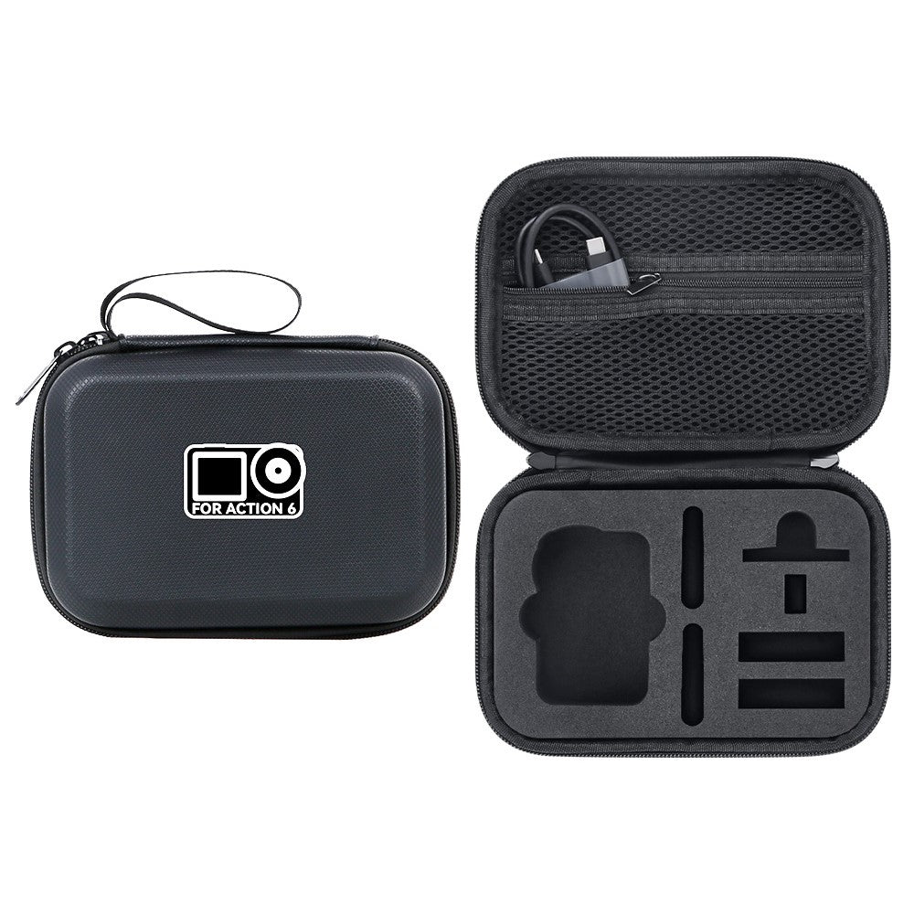 Carrying Case for DJI Osmo Action 6 PU Leather Storage Bag Portable Hard Shell Protective Pouch