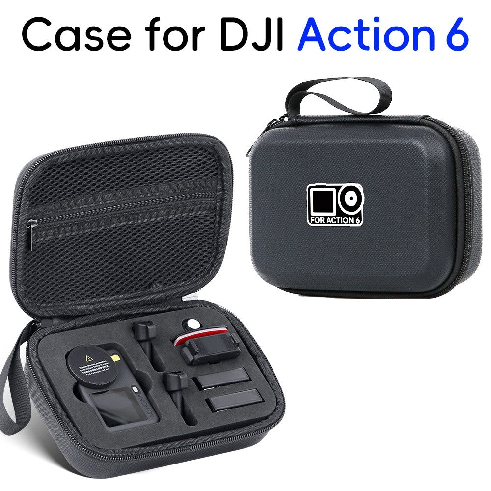 Carrying Case for DJI Osmo Action 6 PU Leather Storage Bag Portable Hard Shell Protective Pouch