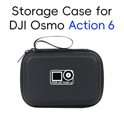 Carrying Case for DJI Osmo Action 6 PU Leather Storage Bag Portable Hard Shell Protective Pouch