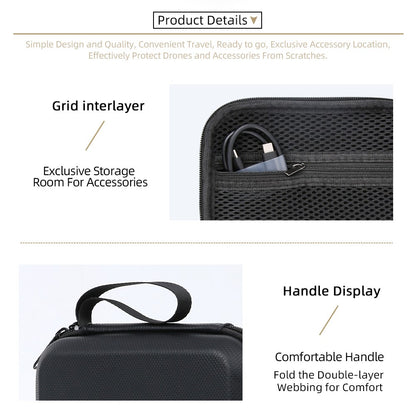 Carrying Case for DJI Osmo Action 6 PU Leather Storage Bag Portable Hard Shell Protective Pouch