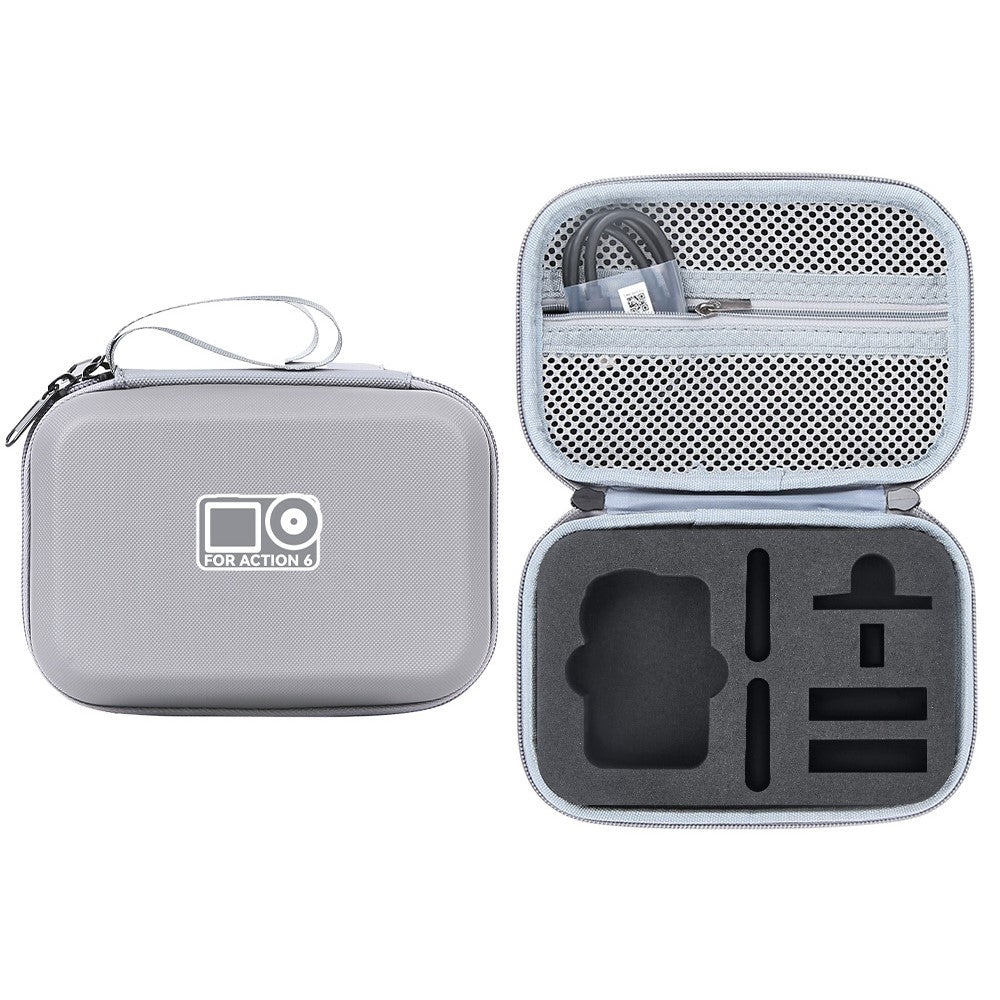 Carrying Case for DJI Osmo Action 6 PU Leather Storage Bag Portable Hard Shell Protective Pouch