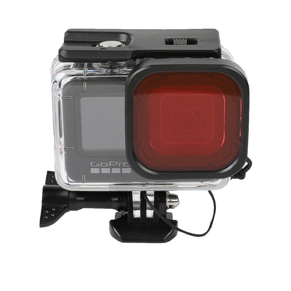 AT1156 Waterproof Camera Diving Case + Red/Pink/Purple Diving Filter Set for GOPRO HERO9 Black