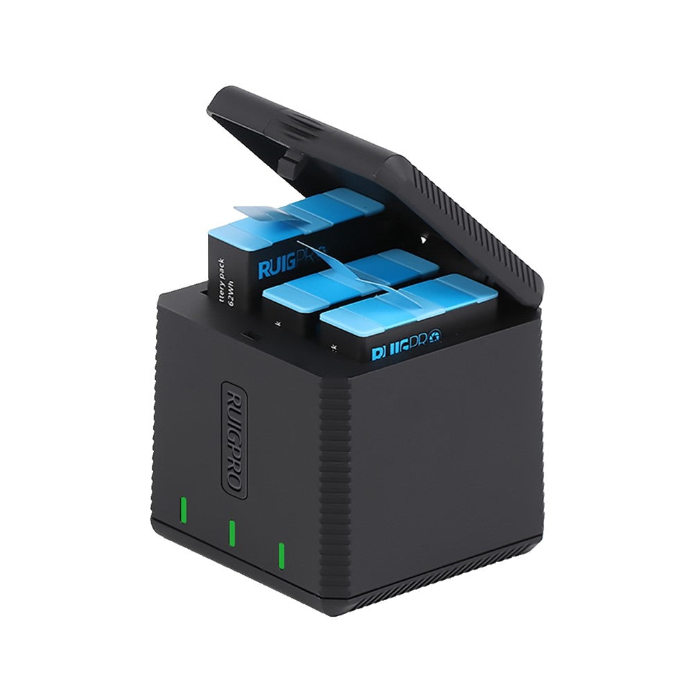 RUIGPRO AT1160 Battery Charger Kit Battery Storage Box for Gopro Hero9 Black