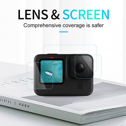 TELESIN Lens + Front and Back LCD Display Tempered Glass Film for GoPro Hero 9 / 10 / 11