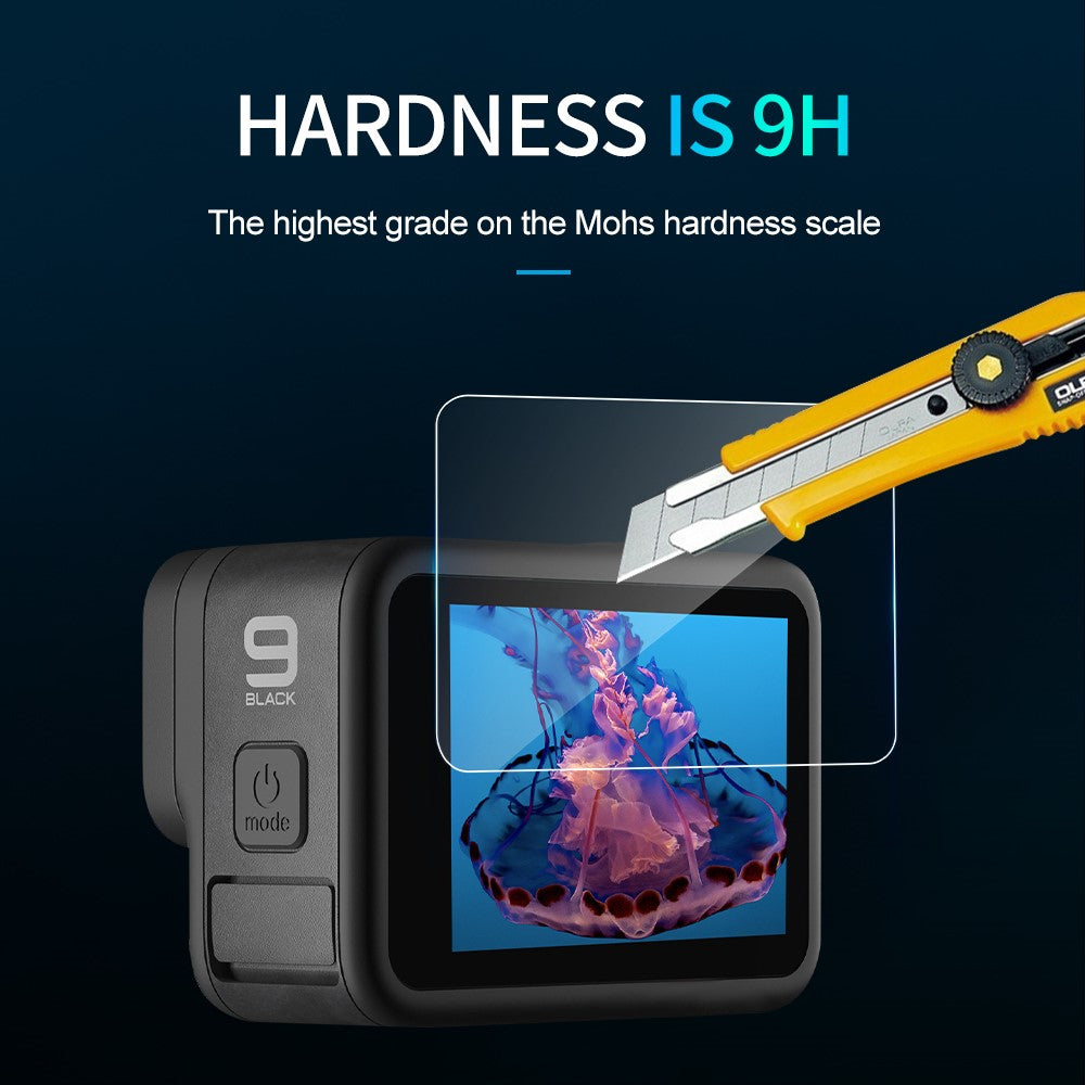TELESIN Lens + Front and Back LCD Display Tempered Glass Film for GoPro Hero 9 / 10 / 11