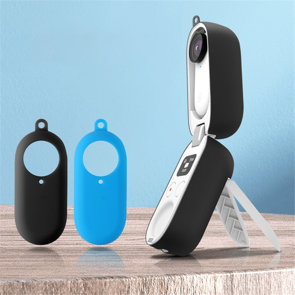 2Pcs/Set for Insta360 Go2 Sports Camera Protective Cover+Charging Case Silicone Non-slip Sleeve
