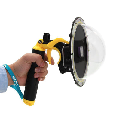 TELESIN GP-DMP-T05 30M Waterproof Dome Port Underwater Housing Case Cover with Floating Handle Trigger for GoPro Hero 7/6/5