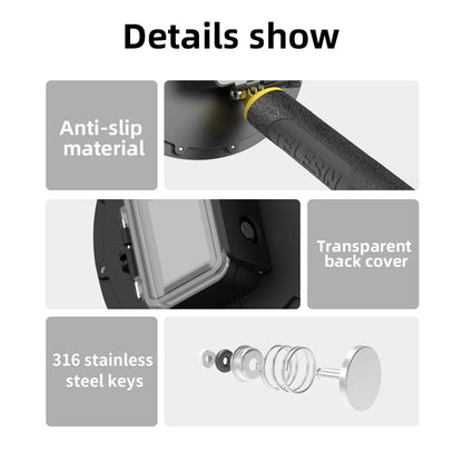 TELESIN GP-DMP-T09 30m Diving Filter Camera Dome Port Waterproof Housing Case for GoPro Hero 9 / 10 / 11