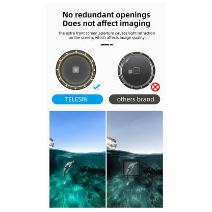 TELESIN GP-DMP-T09 30m Diving Filter Camera Dome Port Waterproof Housing Case for GoPro Hero 9 / 10 / 11