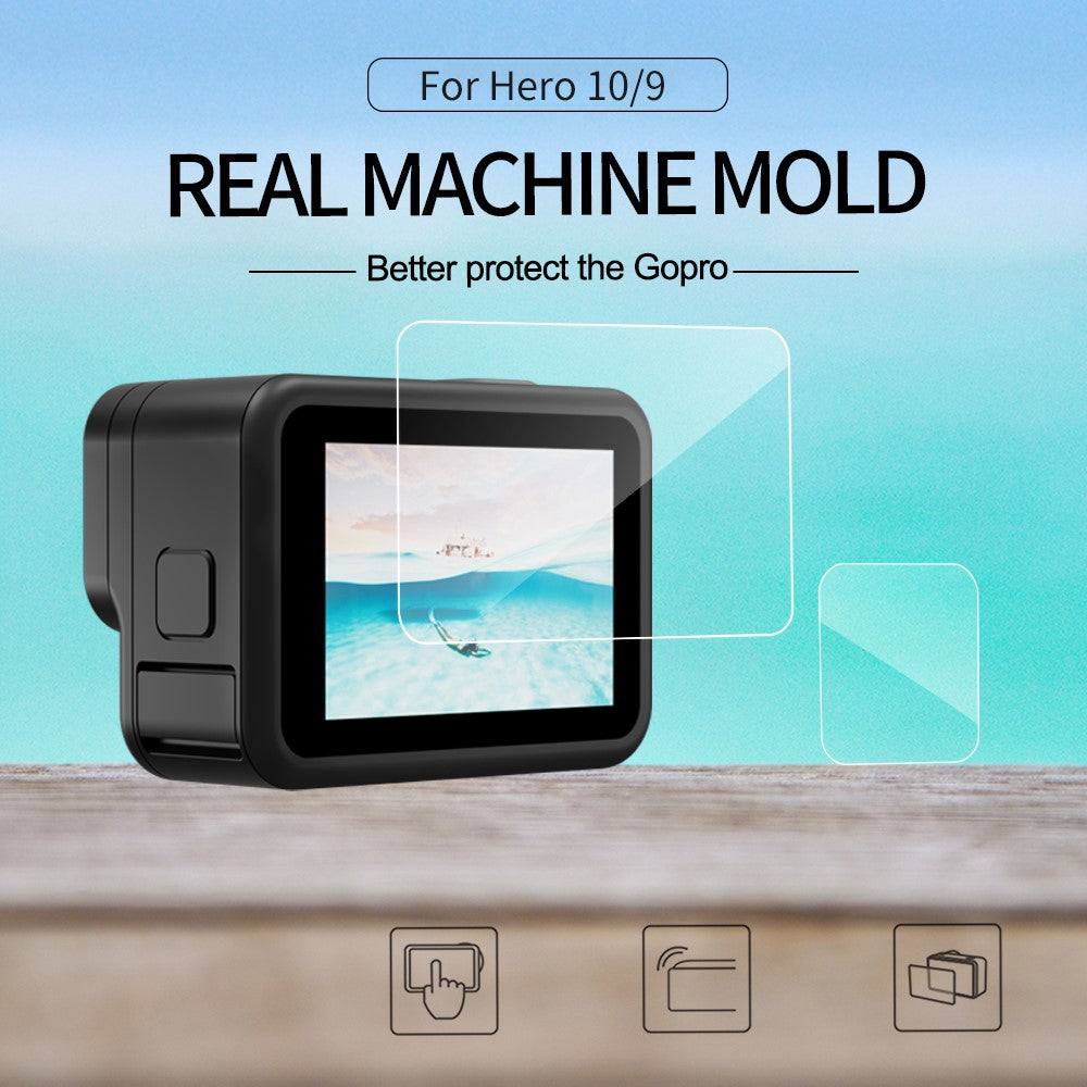TELESIN GP-FLM-902 Anti-Scratch PET Front Display Film + PET Lens Protector + Rear Display PET Film for GoPro Hero 9 / 10 / 11