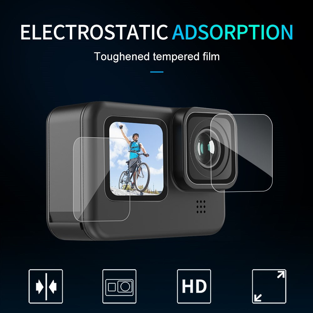 TELESIN GP-FLM-902 Anti-Scratch PET Front Display Film + PET Lens Protector + Rear Display PET Film for GoPro Hero 9 / 10 / 11