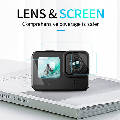 TELESIN GP-FLM-902 Anti-Scratch PET Front Display Film + PET Lens Protector + Rear Display PET Film for GoPro Hero 9 / 10 / 11