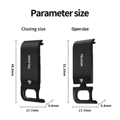 TELESIN GP-CLC-902 Metal Frame Battery Side Cover with Charging Hole for GoPro Hero 9