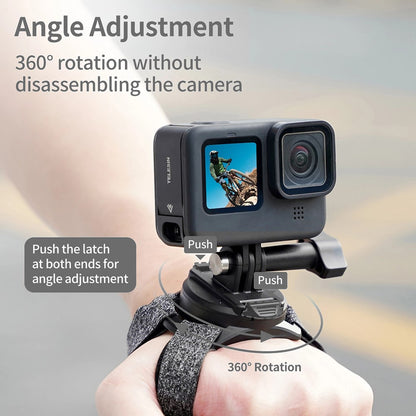 TELESIN GP-WFS-221 360 Degrees Rotation Wrist Hand Strap Camera Holder Mount Band for GoPro Hero 9 / 10 / 11 Action Camera