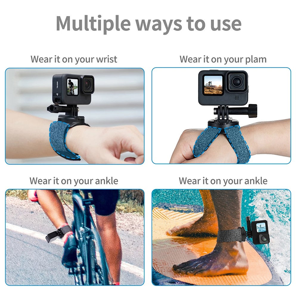 TELESIN GP-WFS-221 360 Degrees Rotation Wrist Hand Strap Camera Holder Mount Band for GoPro Hero 9 / 10 / 11 Action Camera